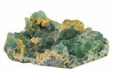 Stepped Green Fluorite Crystals on Quartz - China #163171-1